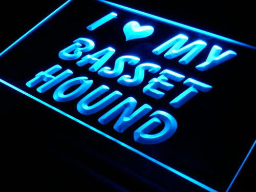 I Love My Basset Hound Dog Pet Neon Light Sign